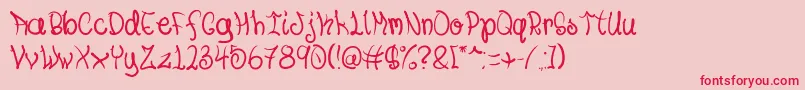 フォントYouknowit – ピンクの背景に赤い文字