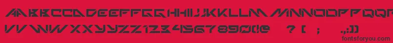 フォントTechnoHideo – 赤い背景に黒い文字