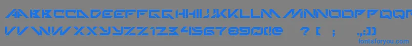 フォントTechnoHideo – 灰色の背景に青い文字