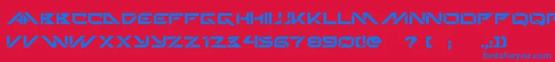 TechnoHideo Font – Blue Fonts on Red Background