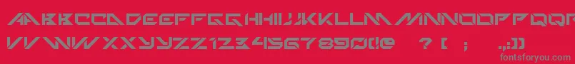 フォントTechnoHideo – 赤い背景に灰色の文字