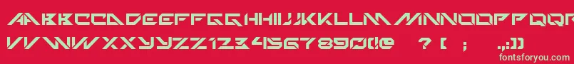 フォントTechnoHideo – 赤い背景に緑の文字