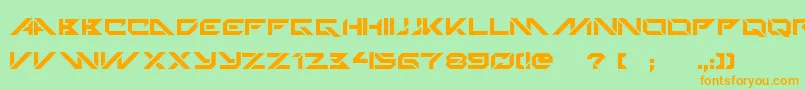 Шрифт TechnoHideo – оранжевые шрифты на зелёном фоне