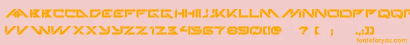 フォントTechnoHideo – オレンジの文字がピンクの背景にあります。