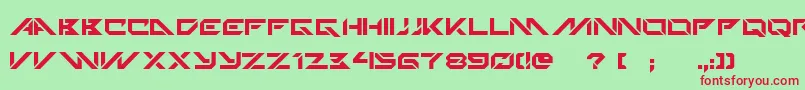 TechnoHideo Font – Red Fonts on Green Background