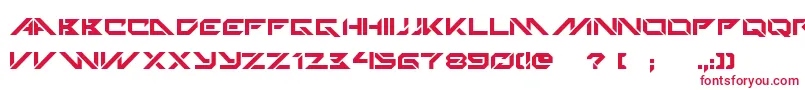 フォントTechnoHideo – 白い背景に赤い文字