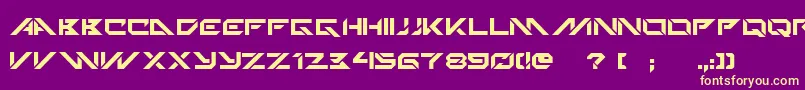 TechnoHideo Font – Yellow Fonts on Purple Background