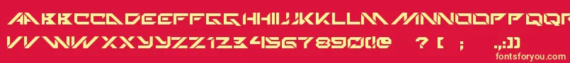 フォントTechnoHideo – 黄色の文字、赤い背景