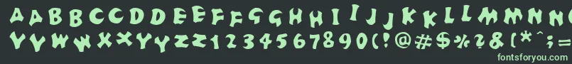 FrutigerstonesPositiv-fontti – vihreät fontit mustalla taustalla