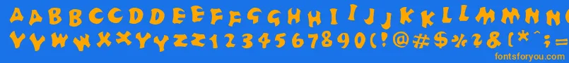FrutigerstonesPositiv Font – Orange Fonts on Blue Background