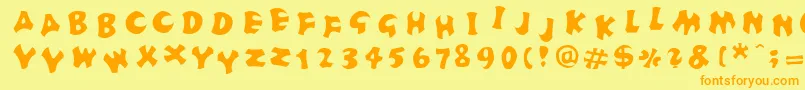 FrutigerstonesPositiv Font – Orange Fonts on Yellow Background