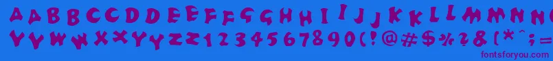 FrutigerstonesPositiv Font – Purple Fonts on Blue Background