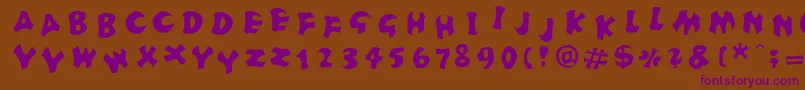 FrutigerstonesPositiv Font – Purple Fonts on Brown Background