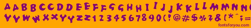 FrutigerstonesPositiv Font – Purple Fonts on Orange Background