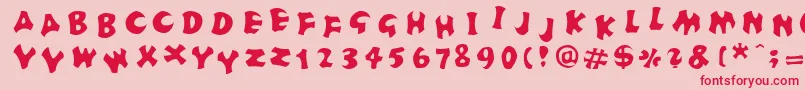 フォントFrutigerstonesPositiv – ピンクの背景に赤い文字