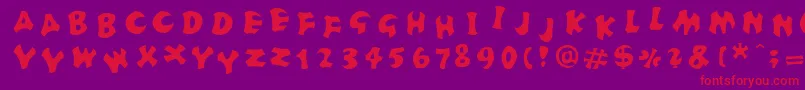 Fonte FrutigerstonesPositiv – fontes vermelhas em um fundo violeta