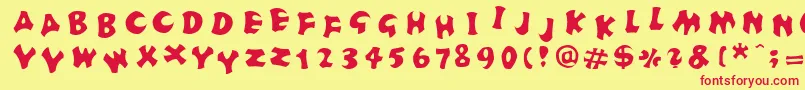 FrutigerstonesPositiv Font – Red Fonts on Yellow Background