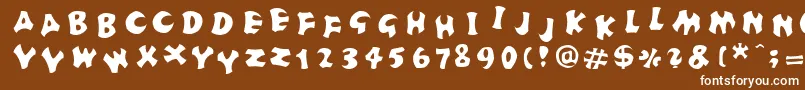 FrutigerstonesPositiv-fontti – valkoiset fontit ruskealla taustalla