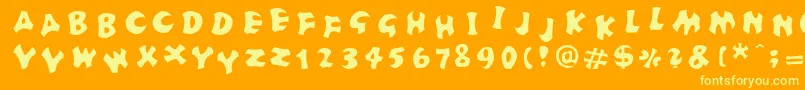 FrutigerstonesPositiv Font – Yellow Fonts on Orange Background