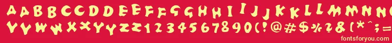 FrutigerstonesPositiv Font – Yellow Fonts on Red Background