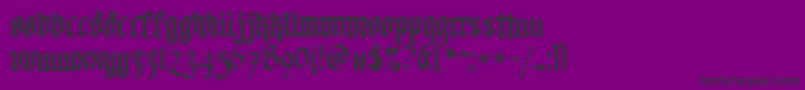 Fonte Walkdawalkone – fontes pretas em um fundo violeta