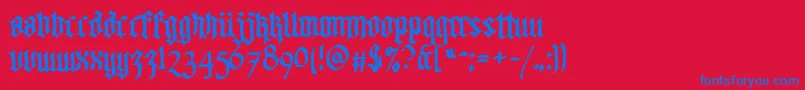 Walkdawalkone Font – Blue Fonts on Red Background