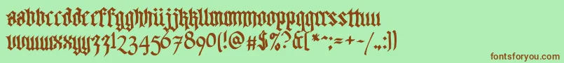 Walkdawalkone Font – Brown Fonts on Green Background