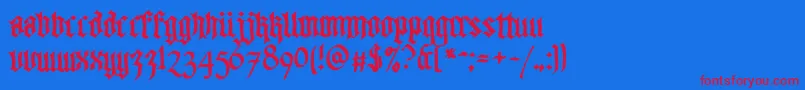 Walkdawalkone Font – Red Fonts on Blue Background