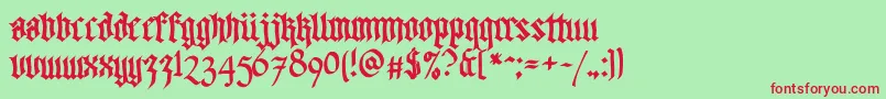 Walkdawalkone Font – Red Fonts on Green Background