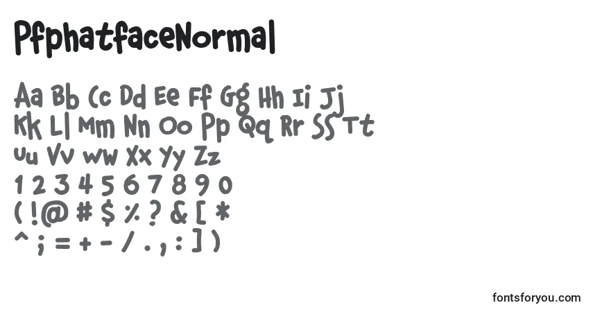 Czcionka PfphatfaceNormal – alfabet, cyfry, specjalne znaki
