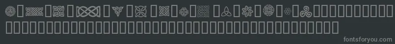 フォントCelticons – 黒い背景に灰色の文字
