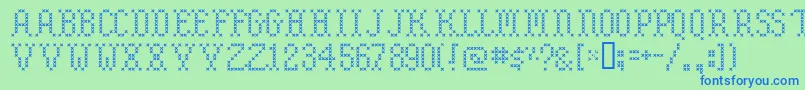 Embroide Font – Blue Fonts on Green Background