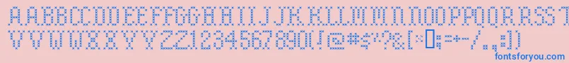 Embroide Font – Blue Fonts on Pink Background