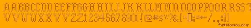 Embroide Font – Brown Fonts on Orange Background