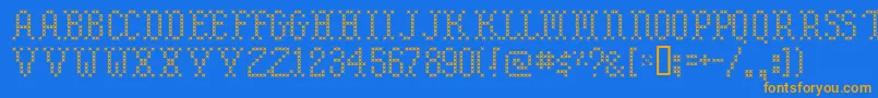 Embroide Font – Orange Fonts on Blue Background