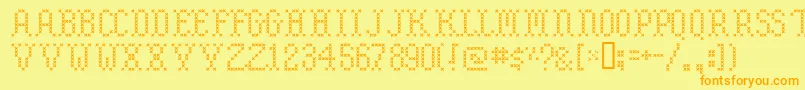 Embroide Font – Orange Fonts on Yellow Background