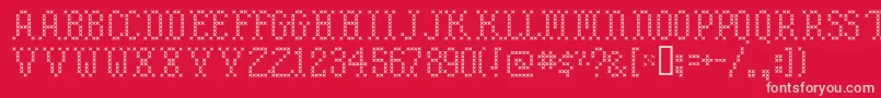 Embroide Font – Pink Fonts on Red Background