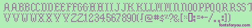 Embroide Font – Purple Fonts on Green Background
