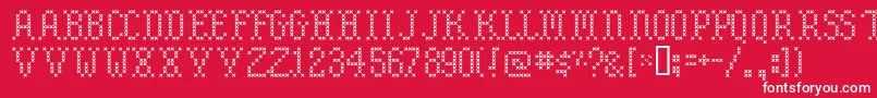 Embroide Font – White Fonts on Red Background