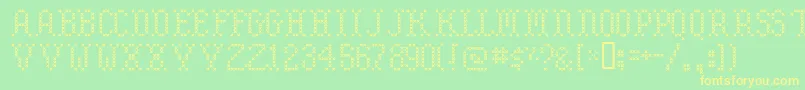 Embroide Font – Yellow Fonts on Green Background