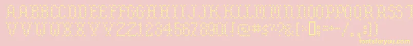 Embroide Font – Yellow Fonts on Pink Background