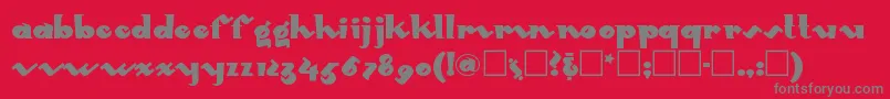 Mondoredondo Font – Gray Fonts on Red Background