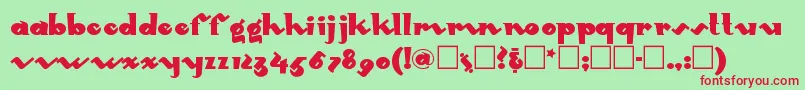 Mondoredondo Font – Red Fonts on Green Background