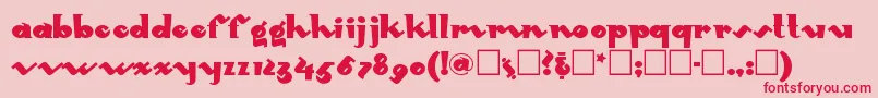 Mondoredondo-Schriftart – Rote Schriften auf rosa Hintergrund
