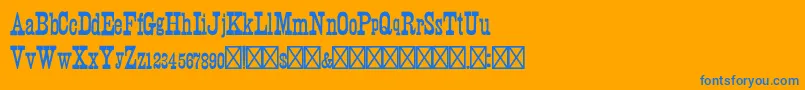 WoodprintRegular Font – Blue Fonts on Orange Background