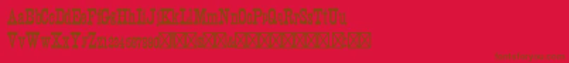 WoodprintRegular Font – Brown Fonts on Red Background