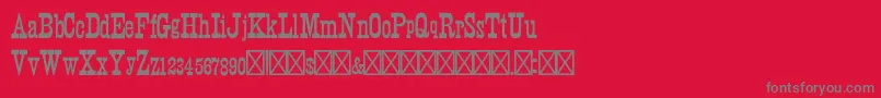 WoodprintRegular Font – Gray Fonts on Red Background