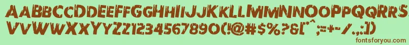 Redundeadrotate2 Font – Brown Fonts on Green Background