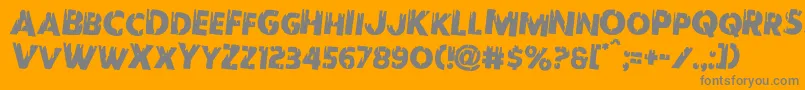 Redundeadrotate2-Schriftart – Graue Schriften auf orangefarbenem Hintergrund