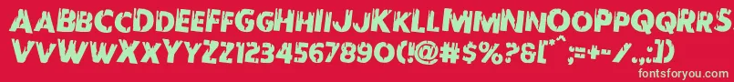 Redundeadrotate2 Font – Green Fonts on Red Background